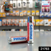 Two AA alkaline batteries from Genzy Store, showing the packaging with silver and black design for electronic devices.
