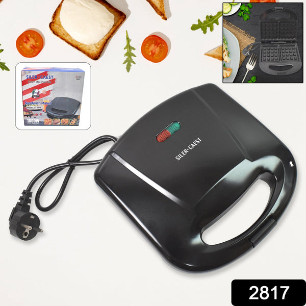 Sandwich Maker – Makes 2 Square Sandwiches, Non-Stick Plates, Easy to Clean