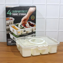 6-Compartment Fridge Storage Box with Lid