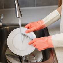 Medium Reusable Long-Cuff Household Cleaning Gloves - (1 Pair)