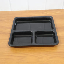 Plastic 3-Compartment Meal Serving Tray – Rectangular Dining Plate (1 Pc / Black)