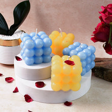 Colorful Cube Shaped Wax Candles (4 Pc)