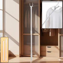 Stainless steel telescopic clothes hook rod pole, 86 cm, for hanging laundry or accessories, ideal for home improvement.