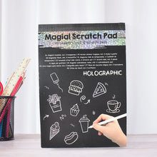 Colorful scratch art book for kids by Genzy Store, featuring 40 sheets of creative toys and gift-themed designs for girls and boys.