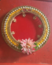 Handcrafted round Pooja Harathi Plate