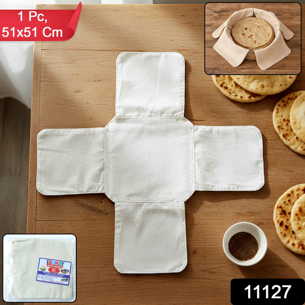 Pure Cotton Roti Mate Cloth, Round roti Cover (51 × 51 Cm, 1 Pc)