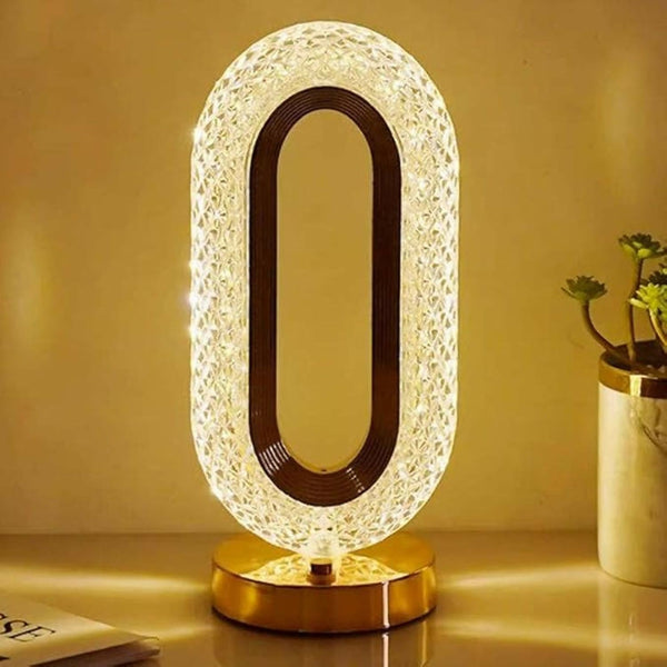 Luxury Crystal Touch Lamp with 3 Color Modes & Dimmable Brightness | Rechargeable LED Bedside Table Lamp for Bedroom, Living Room & Home Décor | Acrylic Diamond Pattern Night Lamp (Warm, Natural & Cool Light)